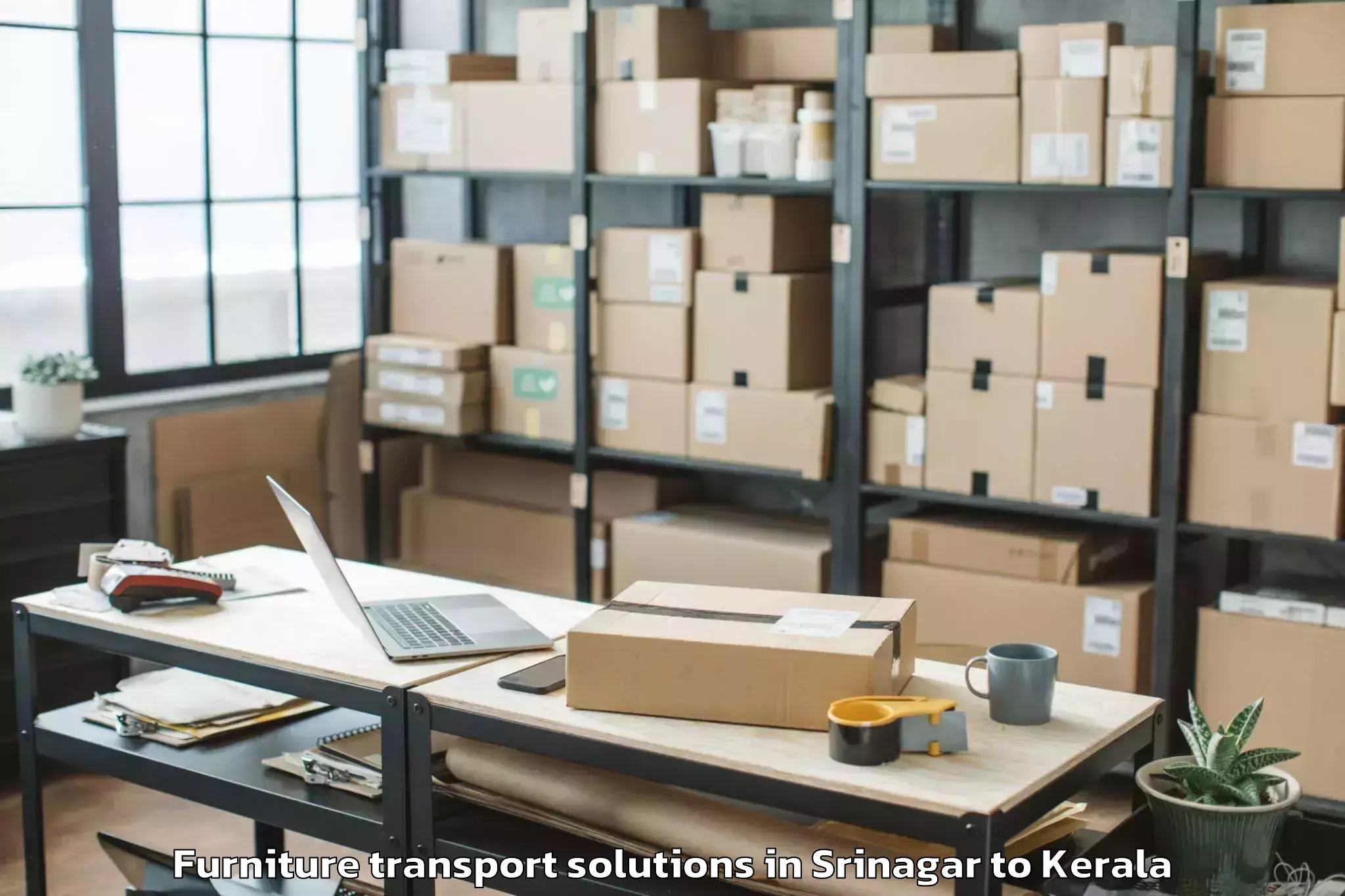 Reliable Srinagar to Kollam Furniture Transport Solutions